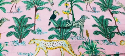 Tela de costura artesanal de animales de algodón estampada hecha a mano de 20 yardas Foto 1 de 4