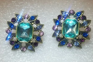 Pendientes orejas perforadas - pedrería multicolor - moda - Imagen 1 de 11