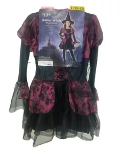 Disfraz de Halloween Bruja Gótica Niña L (10-12) Fantasía Vestir Conjunto Jugar GY - Imagen 1 de 5