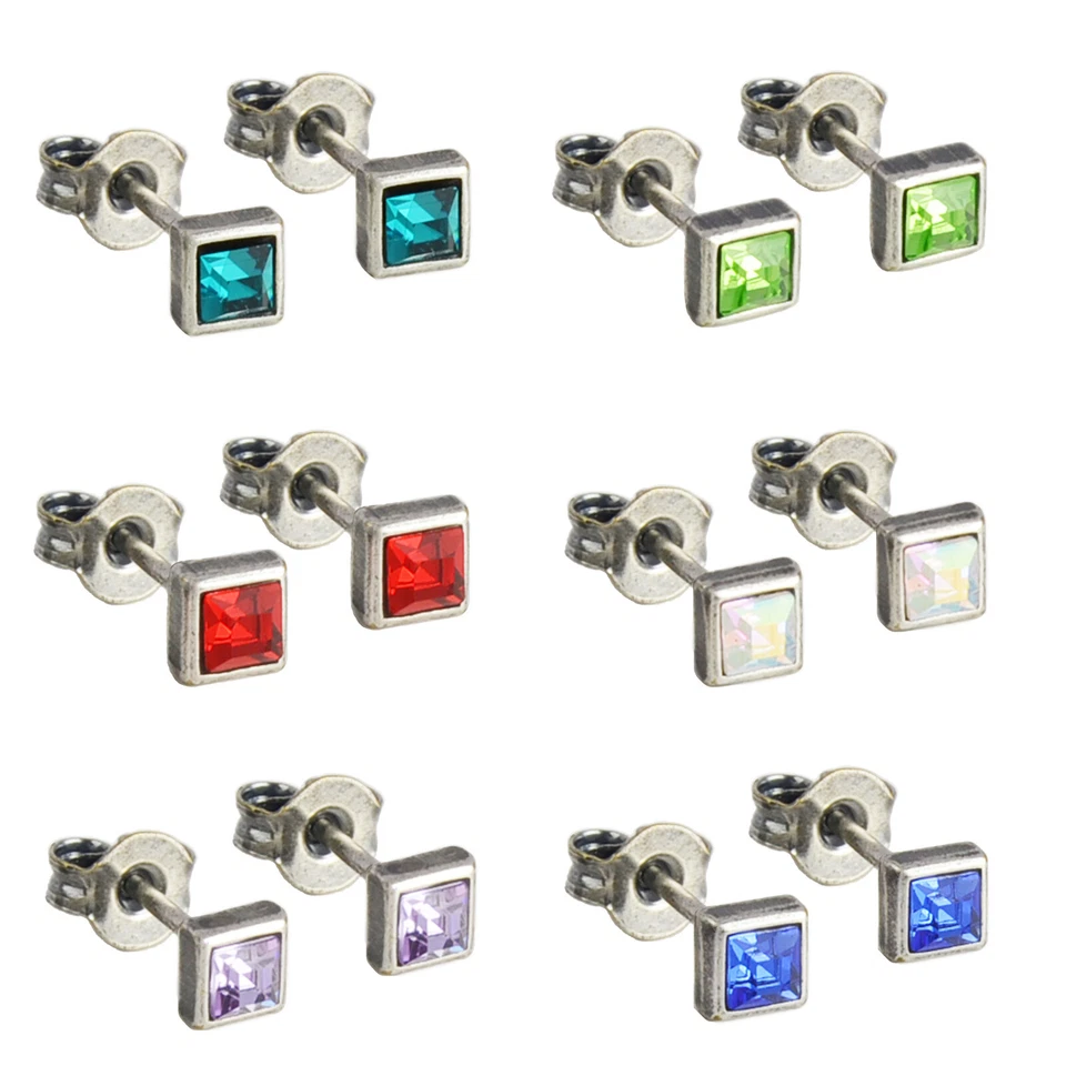 Grevenkämper Ohrstecker Swarovski Kristall Silber Carrée - 7 Farben zur Auswahl - Bild 1 von 1