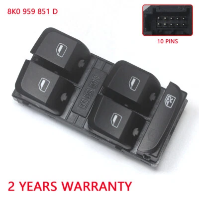 Interruptor de control de ventana eléctrico maestro 8K0959851D para AUDI A4 Q5 S4 2007-2012 Foto 1 de 4