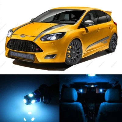 9 x Paquete de luces interiores LED AZUL HIELO para Ford Focus 2012-2018 + herramienta de palanca Foto 1 de 4