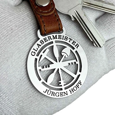 STEELMONKS Geschenk für Glaser mit Text - Zunftzeichen - Geburtstag Schlüsselanhänger