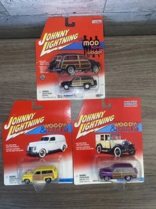 Lot Of 3 Johnny Lightning Woodys & Panels The Mod Squad ‘50 Mercury Woody Wagon - Picture 1 of 7