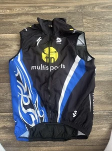 Squadra Cycling Vest Windbreaker Men’s XL Seattle Black Blue #UU - Picture 1 of 4