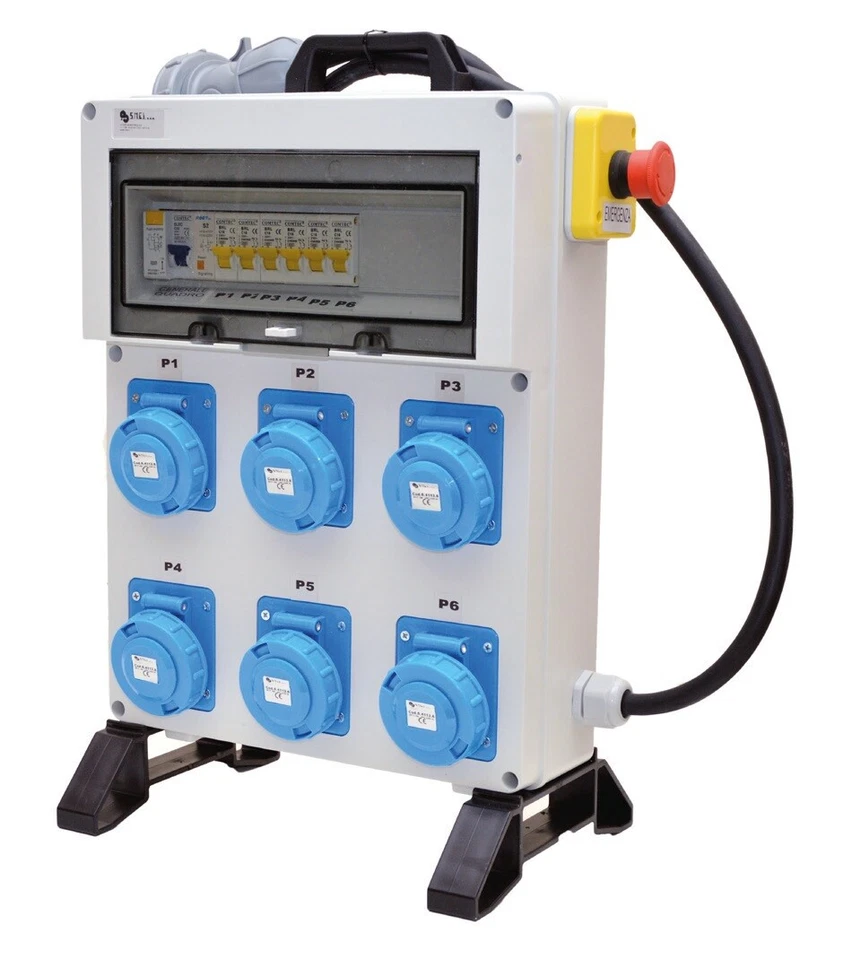 Quadro Elettrico Industriale da Cantiere -n.6 prese 16A-6KW 230V.+Emergenza-IP65