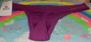 NWT ON GOSSAMER HIP G MESH THONG DEEP PLUM EXTRA SMALL/SMALL XS/S (2-4) - Picture 1 of 2