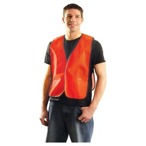 11 EA. HIGH VISIBILITY TRAFFIC ROAD WORK CONSTRUCTION HI VIS ORANGE SAFETY VESTS - Picture 1 of 3