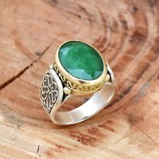 Indian Emerald Ring 925 Sterling Silver Gemstone Ring Handmade Ring Boho Ring