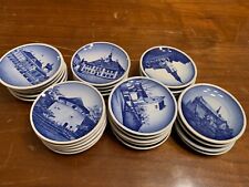 Huge lot of 27 Royal Copenhagen Denmark MidCentury Plates Blue / White Porcelain