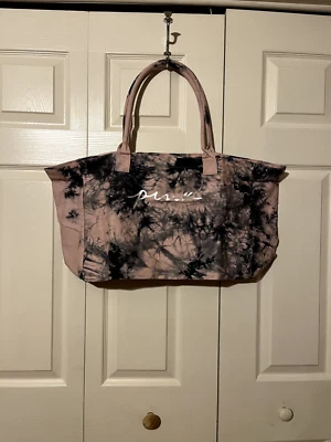 Bolso de Lona Victoria's Secret ROSA Rosa y Gris Mármol Tie-Dye XL Fin de Semana Nuevo con Etiquetas Foto 1 de 4
