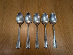 Lotto (5) Oneida BELMONT LYONS Corda Acciaio Inox 7" Set Cucchiaio Zuppa Tavolo/Ovale - Foto 1 di 8