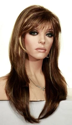 Paz | Peluca clásica estetica | Beso caramelo | Flequillo largo en capas Foto 1 de 4