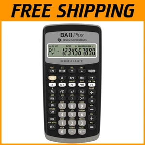 Durable BA II Plus Financial Calculator with Built-in Memory - Black Medium Size - Picture 1 of 12