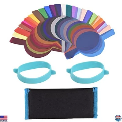 Kit de filtro de iluminación de gel flash de cabeza redonda Andoer de 24 piezas para Godox V1 y H200R Foto 1 de 4