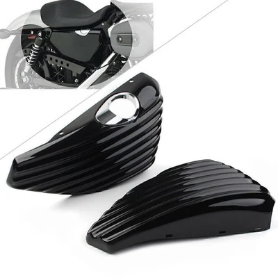 Left & Right Side Oil Tank Battery Cover Fit Harley Sportster XL883 XL1200 04-13 Foto 1 de 4