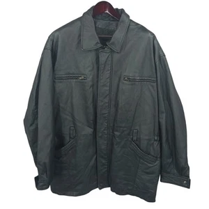 Wilsons Jacke Herren XL schwarz Leder Wollmischung Innenfutter Full Zip Moto Biker Bomber - Bild 1 von 12