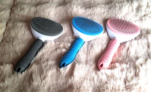 Mascotas Perros Gatos Cepillo Cepillos Depilador Cuidado del Pelaje Autolimpiante - Imagen 1 de 5