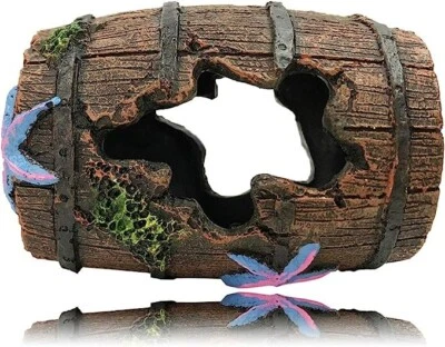 Aquarium Broken Barrel Betta Cave Hideout Wood Trunk Log Aquarium Decorations - Image 1 of 4