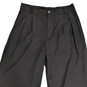 MakeMeChic High-waisted, Wide-leg Black Pants Front Pockets Pleated Casual - Picture 1 of 8