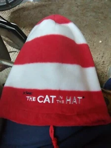 The Cat in The Hat Dr Seuss Red White Beanie One Size Hat Stocking Cap - Picture 1 of 3
