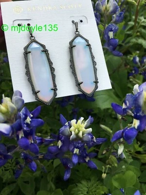 Kendra Scott "Mystic Bazaar" Francie Iridescent Opalite Gunmetal Drop Earrings  - Image 1 of 4