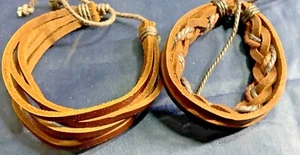 MULTI STRAND BRAIDED LEATHER BRACELETS GREAT FUN LOT - Picture 1 of 12