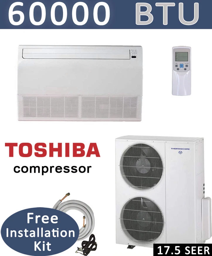 5 Ton Ductless Mini Split Air Conditioner Heat Pump Ceiling Floor 60000 BTU