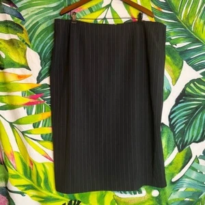 NWD $44 Lane Bryant 22 Dark Grey Multicolor Striped Office Work Preppy Skirt - Picture 1 of 10