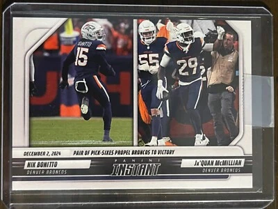 2024-25 Panini Instant NFL #188 Nik Bonitto Ja'Quan McMillian Denver Broncos - Image 1 of 2
