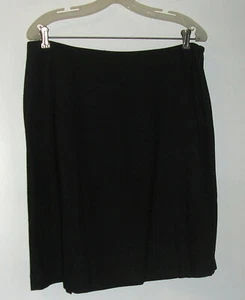 Vintage Laura Scott Fishtail Kick Pleat Black Skirt  Size 16, Wool Blend  - Picture 1 of 7