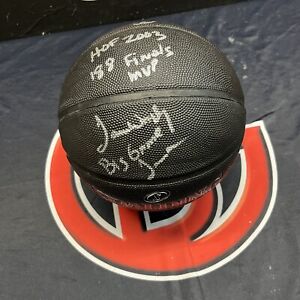 James Worthy Lakers Signed Inscribed Spalding Black Basketball Steiner CX 
