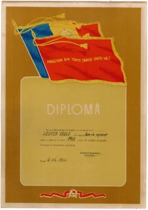 Romania, 1964, Communist Propaganda Diploma - Frontworker, RPR - Picture 1 of 1