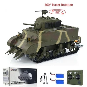 1/16 RC Tank US M5A1 Stuart VI Remote Control Light Tank 360° Two Battery Radio - Picture 1 of 24
