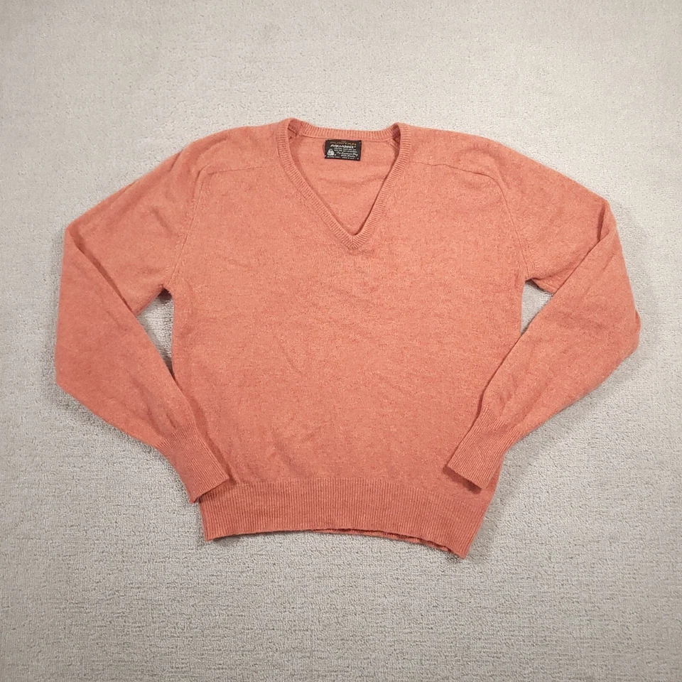 Vintage Puritan Aquaknit Wool Sweater Mens XL Orange V-Neck USA Made - Image 1 of 4