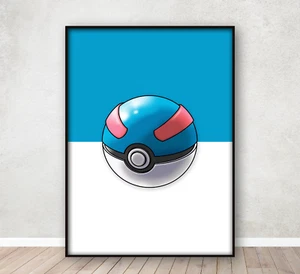 Póster de Pokémon Gran Bola Dormitorio Infantil Pared Arte Estampado A4 Enmarcado - Imagen 1 de 5