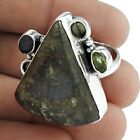 Gift For Woman Cocktail Bohemian Ring Size 7 925 Silver Natural Bronzite S22