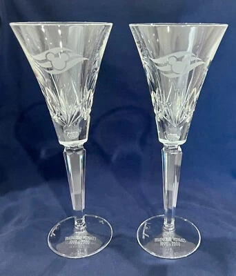 Inaugural Disney Voyages Waterford Champagne Flutes Mickey Sean O’Donnell 1999 - Изображение 1 из 4