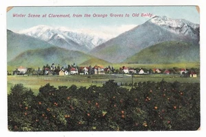 c1910 CLAREMONT CALIFORNIA TOWN VIEW MT BALDY PANORAMIC VINTAGE POSTCARD CA OLD - Picture 1 of 2