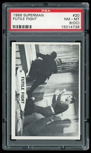 Tarjeta Topps Superman 1966 #20 Futile Fight PSA 8OC - Imagen 1 de 4
