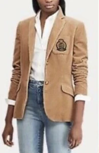 $245 Ralph Lauren 4 Brown Fiamara Corduroy Blazer Jacket RRL Polo Bullion Crest - Picture 1 of 11