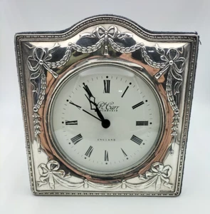 Stunning Vintage Stirling Silver Framed Clock Whitehill Silver R Carr Clockmaker - Picture 1 of 13