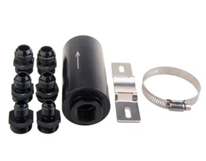 Fuel Filter 50mm Inline with Adaptor AN6 AN8 AN10 Fittings E85 Motorsport - Picture 1 of 6