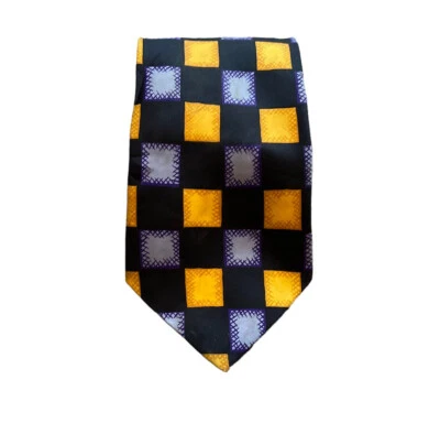 Burtons Menswear Multicolor Square Print Tie Vintage - Image 1 of 4
