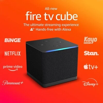 Amazon Fire TV Cube With Alexa Voice Remote TV Control 4K UltraHD Streaming Box - Image 1 of 4