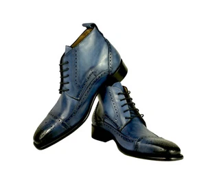 Ivan Troy italienische Herren Lederstiefel Chaka blau Ivan Troy / Made in Italy - Bild 1 von 13