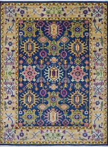 Hand-Knotted Antique Dark Blue Traditional Kazak Area Rug | Handmade | 9x12 ft - Picture 1 of 5