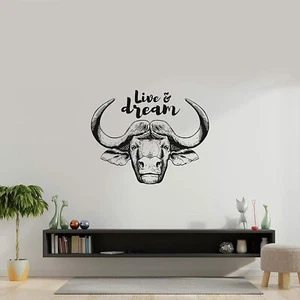 Live Dream Animal Motivation Quote Vinyl Art Sticker For Home Room Wall Decals - Picture 1 of 6