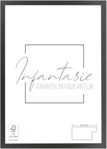 Bilderrahmen Schwarz Matt Infantasie 'N°2' nach Maß Holz Modern eckig  - Bild 1 von 7