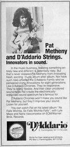 Cuerdas D'Addario 1981 anuncio original características Pat Metheny ¡idea de regalo! - Imagen 1 de 1